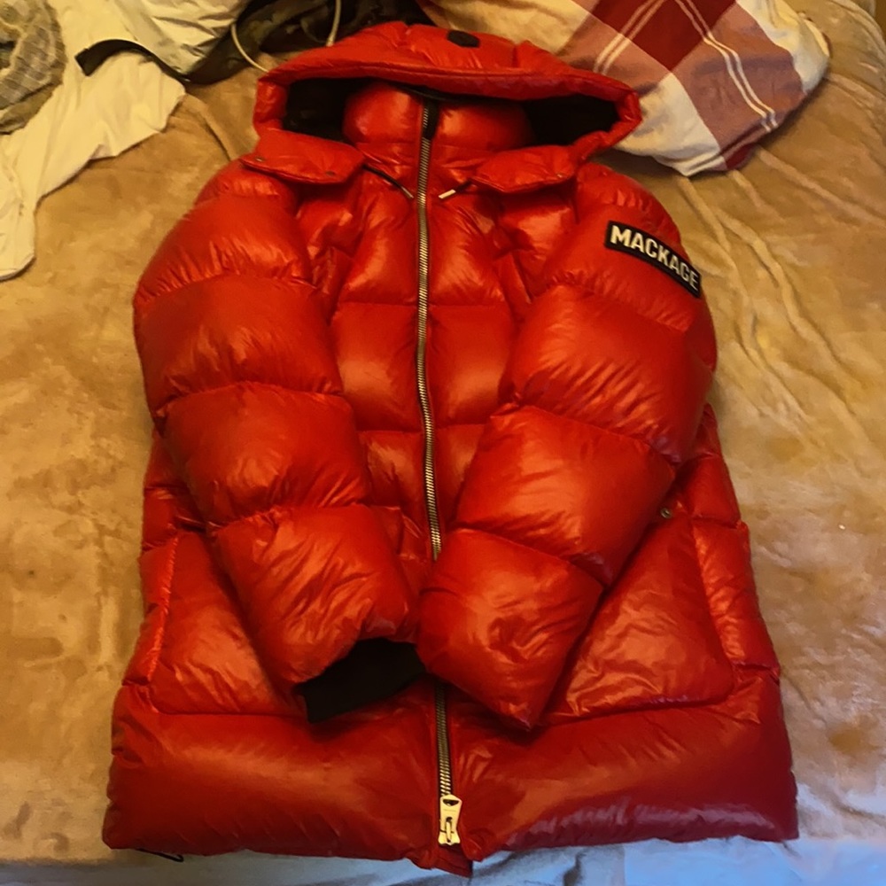 Mackage winter coat red 3 quarter length red - Picture 5 of 6
